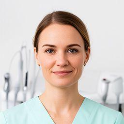 Sara Huber mit sterilen Werkzeugen und heller Schürze im gepflegten Zürcher Salon